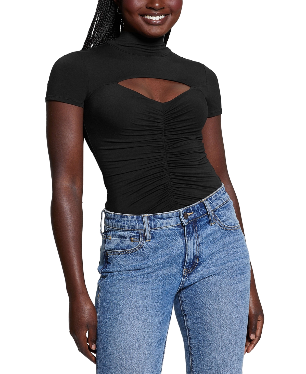 Guess Women's Brienna Ruched Cutout Top