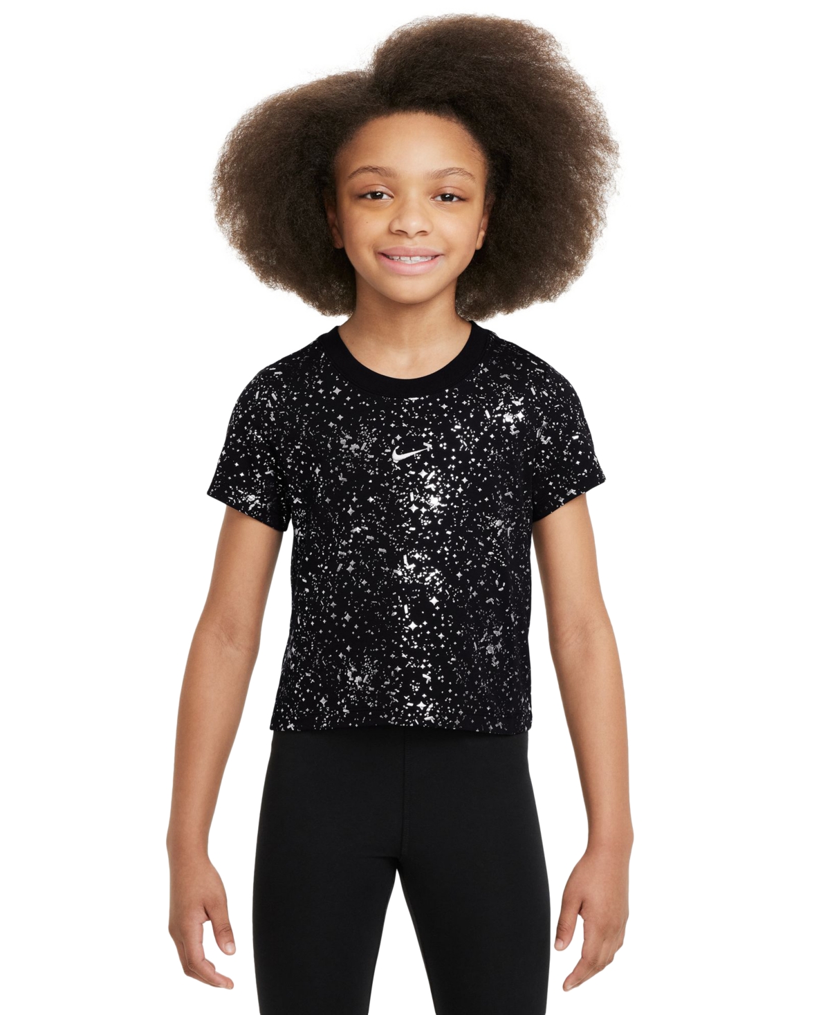 Nike Kids' Big Girls Sportswear Slim-fit Cropped T-shirt In Black