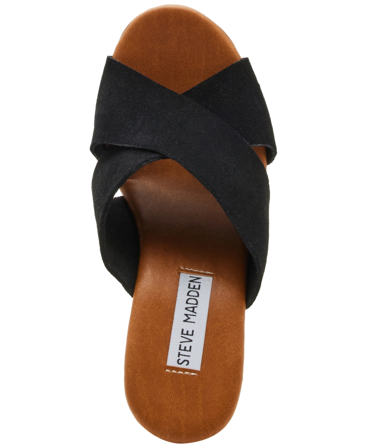 Steve Madden Saffron Platform Sandal In Black Suede