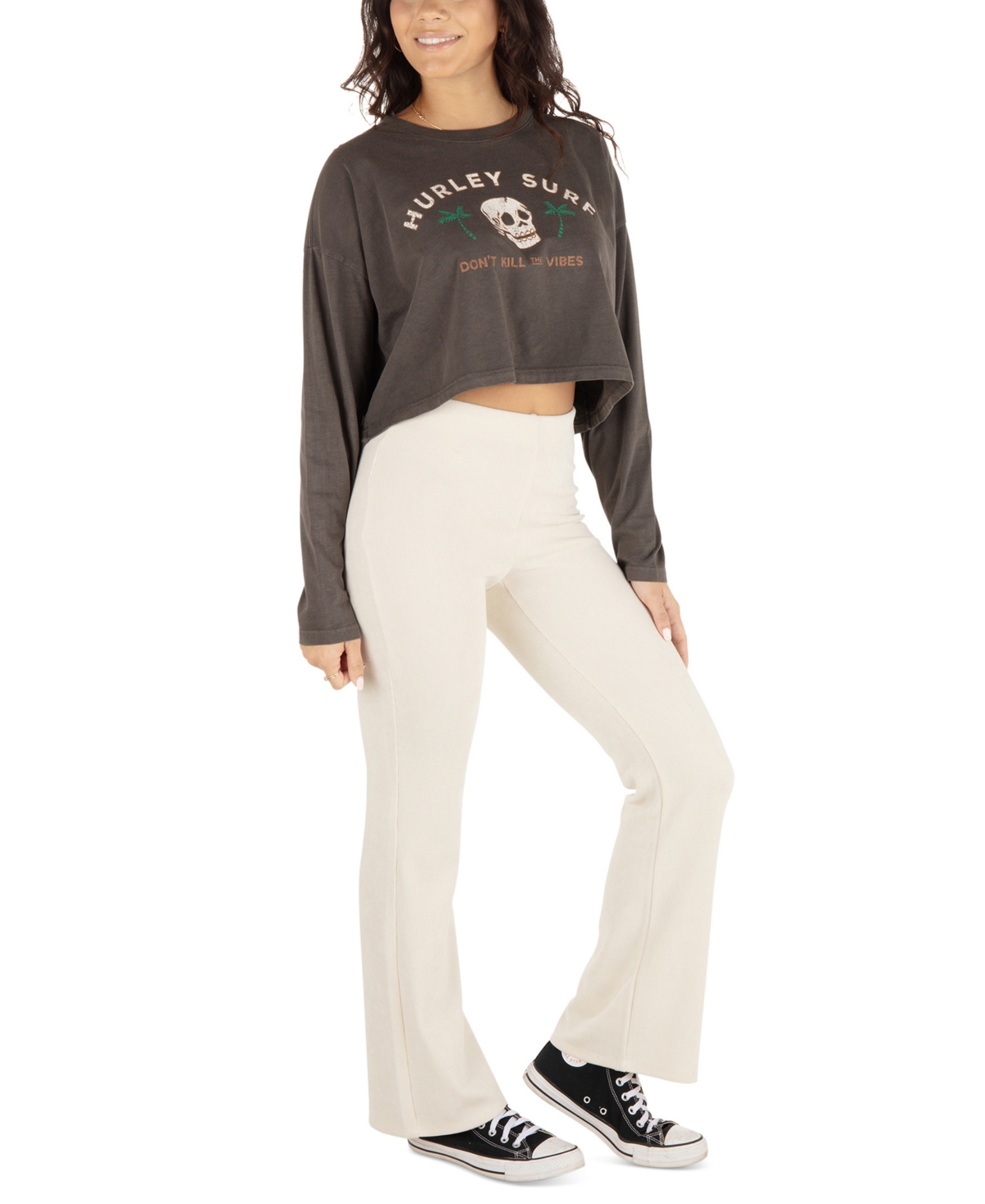 HURLEY JUNIORS' PULL-ON BOOTCUT VERONICA PANTS 
