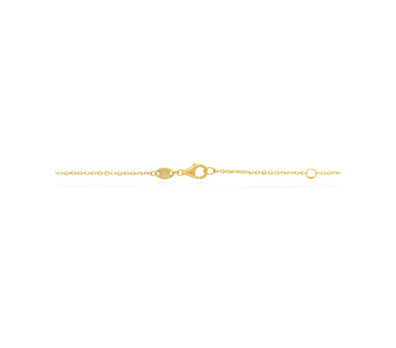 Small Onyx Clover Necklace 14K Yellow Gold
