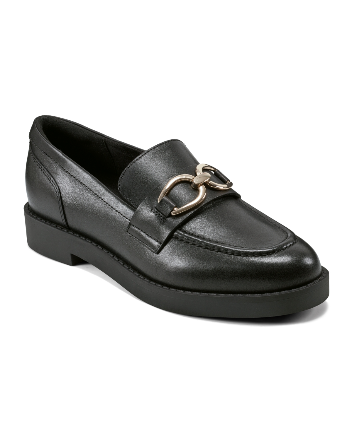 Women's Yemery Slip-On Casual Loafers - Black Leather
