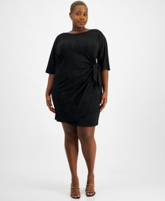 Robbie Bee - Plus Size Glitter Side-Knot Dress