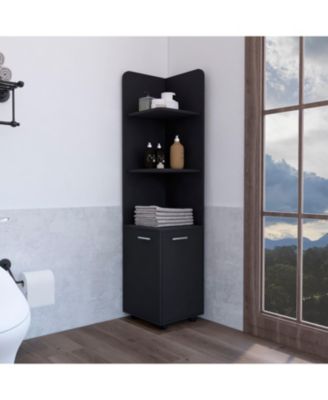 Vestal 62H" Tall Corner Cabinet with 3-Tier Shelf and 2-Door