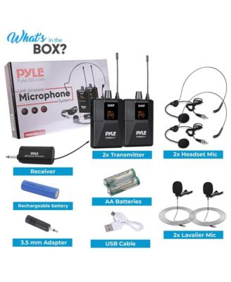 Dual Headset Wireless Microphone Kit, Includes Headset Mic, Lavalier Mic & Beltpack Transmitter
