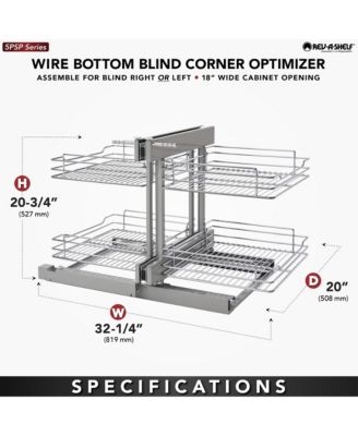 18'' Pullout Blind Corner Kitchen Cabinet Organizer, 5PSP-18-CR