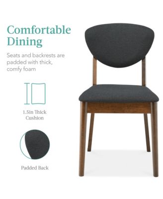 5-Piece Compact Mid-Century Dining Set with Wooden Table and Padded Chairs