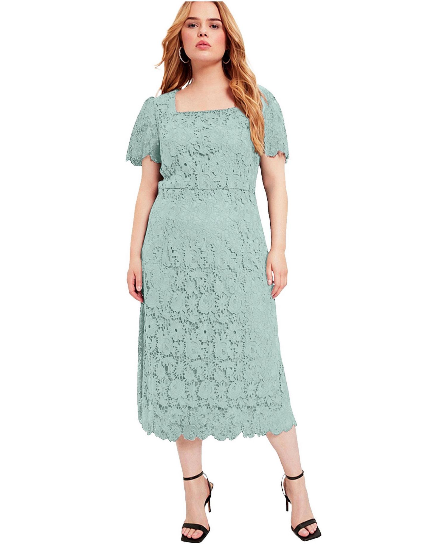 Women's Square-Neck Lace Dress