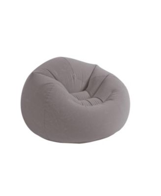 Inflatable Contoured Corduroy Beanless Bag Lounge Chair, Gray (2 Pack)