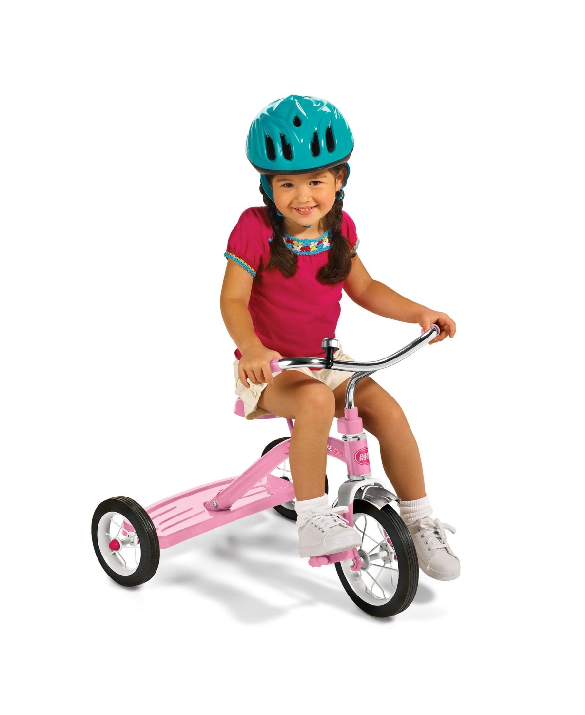 Radio Flyer 34GX Kids Classic Steel Framed Tricycle with Handlebar Bell,- Pink