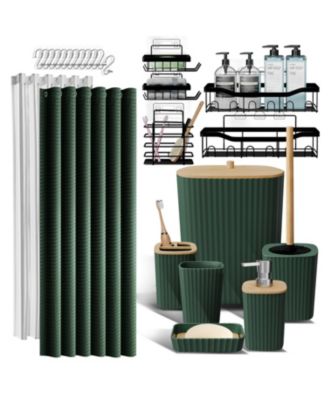 25 Piece Complete Bathroom, Vanity & Shower Accessories Set