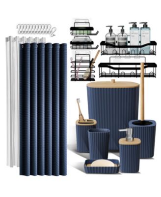 25 Piece Complete Bathroom, Vanity & Shower Accessories Set