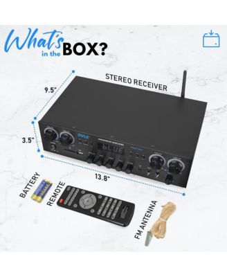 Wireless Bluetooth Streaming Stereo Amplifier Receiver With FM Radio, MP3/USB/SD/AUX Playback, 800 Watt
