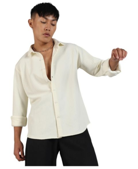 Мужская рубашка Cahoot Campus Sutra Pale Yellow Stripe-Creased, цвет: Жёлтый
