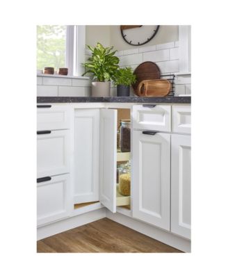 24'' Lazy Susan Pie-Cut Polymer Two-Shelf, Almond, LD-2942-24-15-1