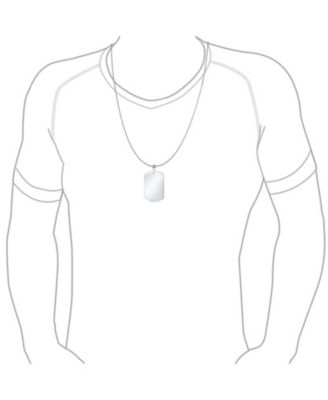 X-Large Plain ID Military Army Dog Tag Pendant Necklace Stainless Steel 24 Inch Ball Chain