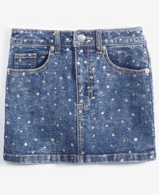 With Jules Big Girls Rhinestone Denim Skirt - Macy's