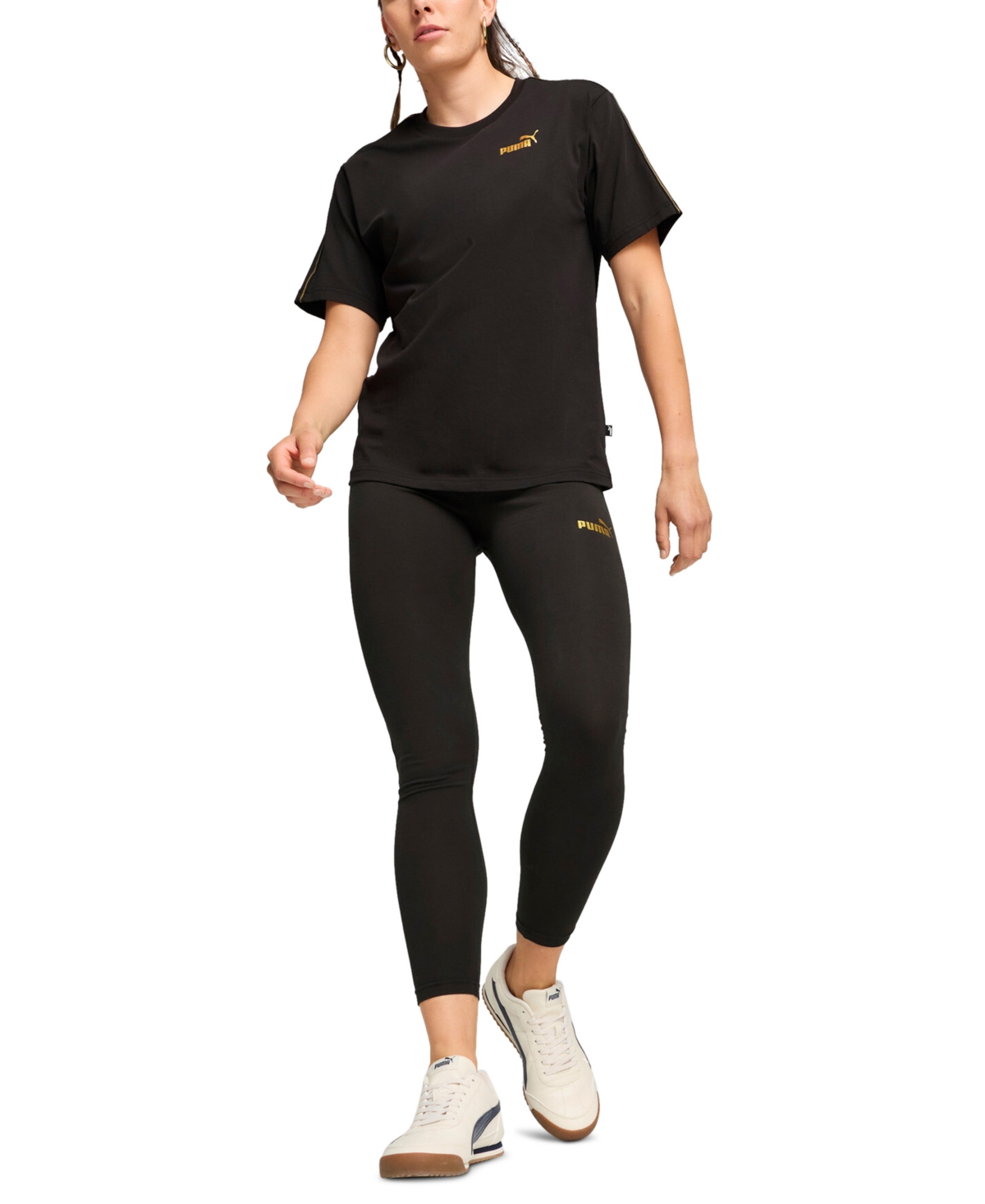 Puma Women's Cotton Metallic Logo T-shirt