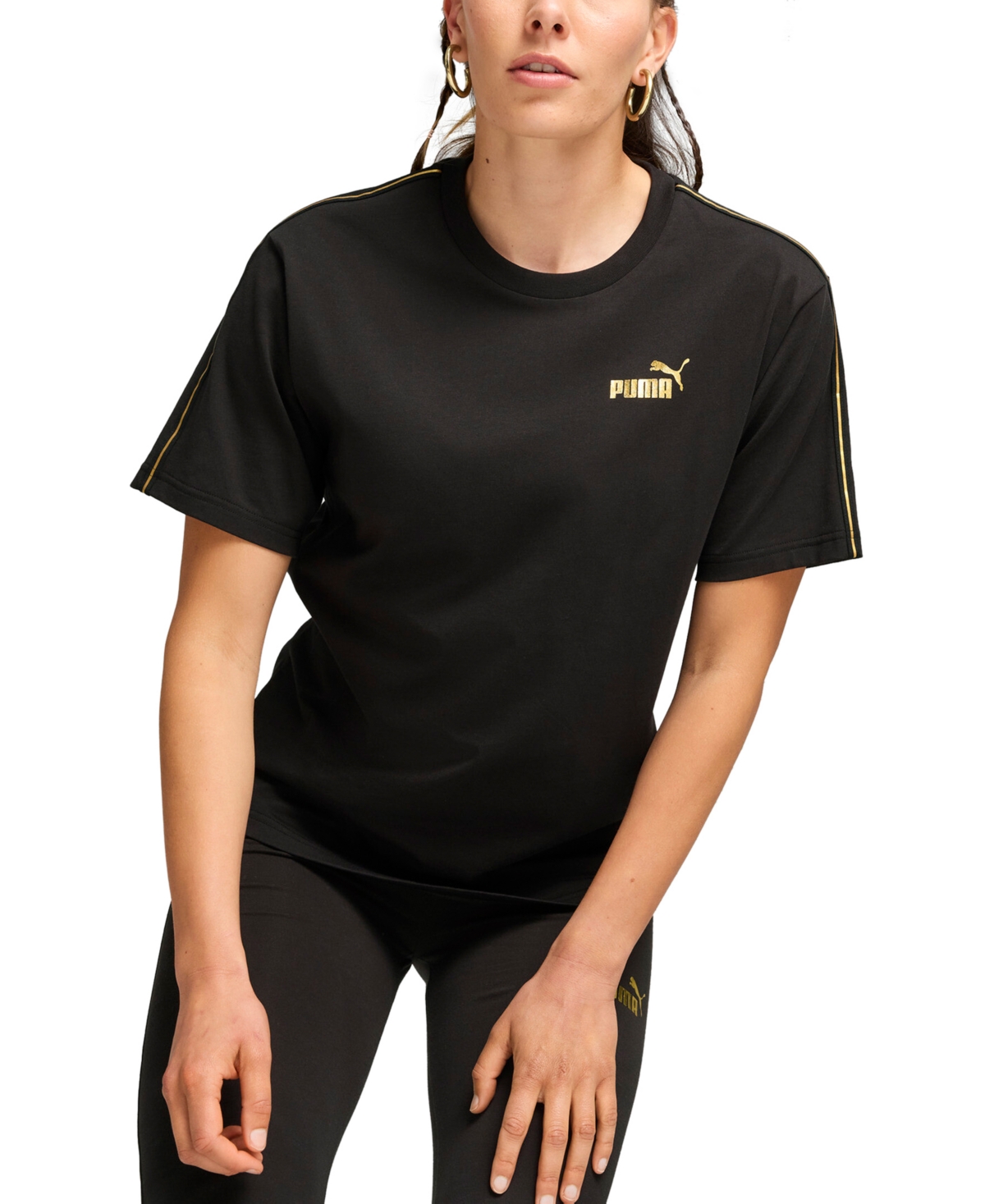 Puma Women's Cotton Metallic Logo T-Shirt