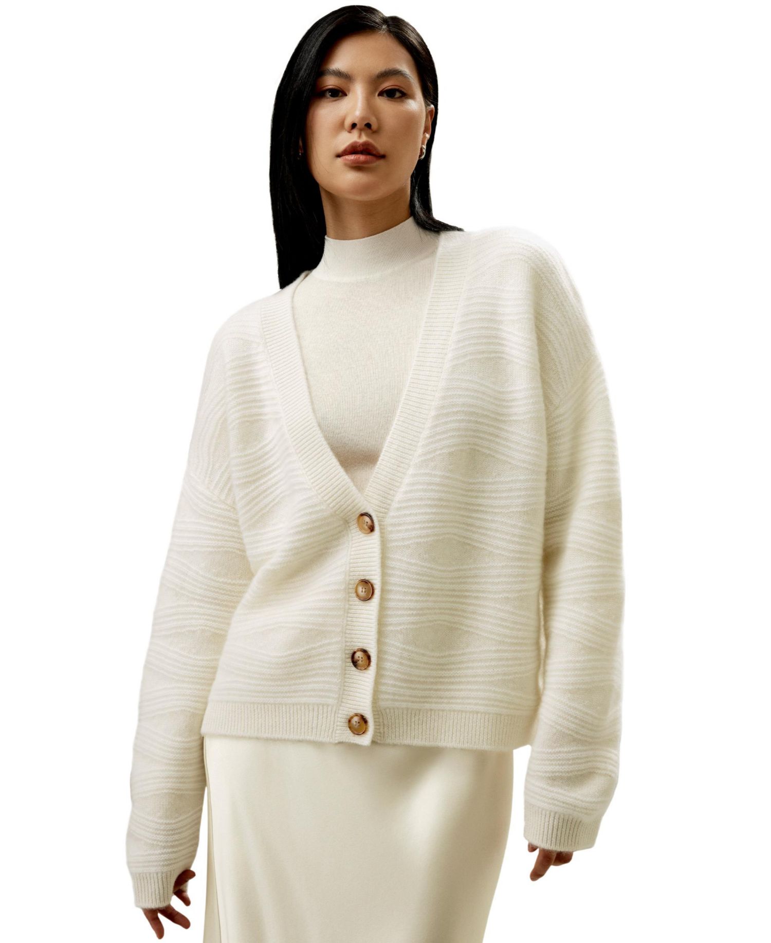 Women's Elegant V-Neck Cashmere Cardigan