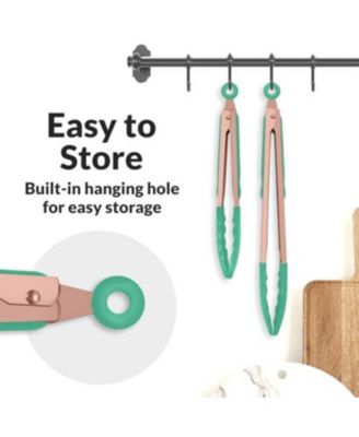 Stainless Steel Kitchen Tongs with Silicone Tips - Set of 2