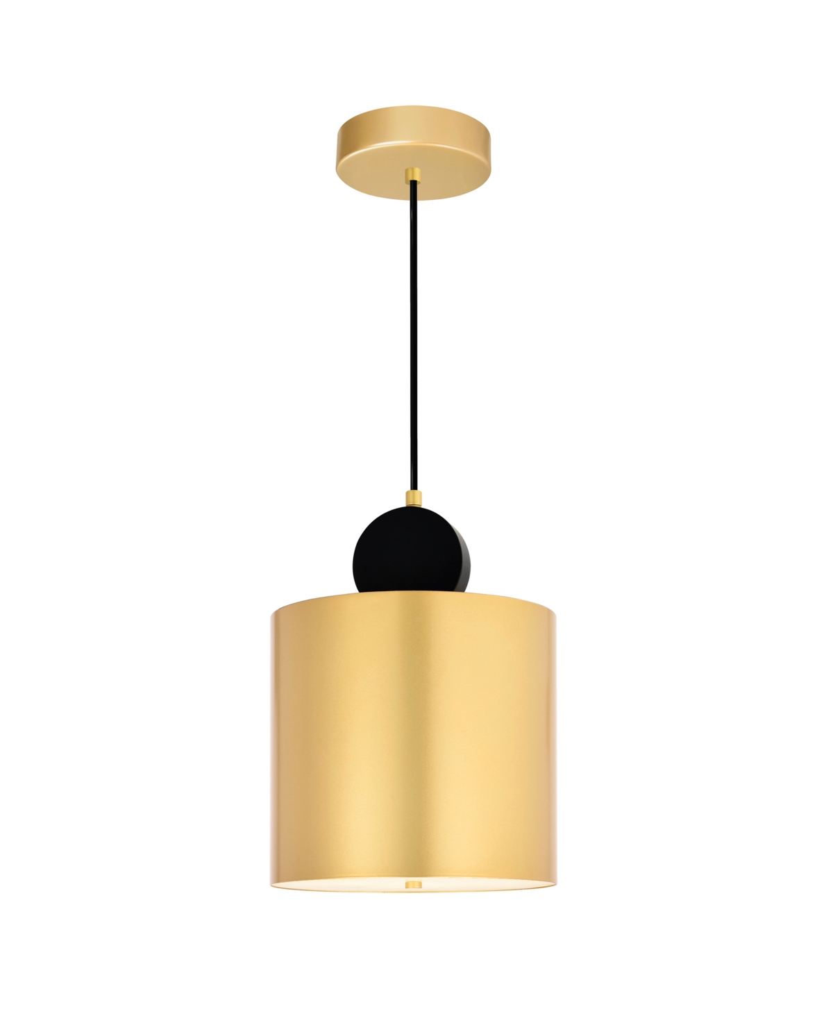 Cwi Lighting 12" Metal Saleen Led Mini Pendant In Sun Gold Black