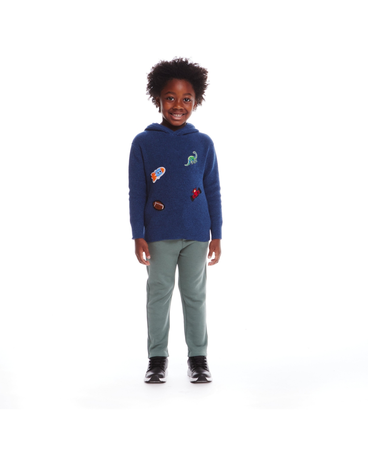 Andy & Evan Little Boys Toddler/Child Patches Hooded Sweater