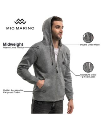 Big & Tall Premium Zip-Up Hoodie for Men with Smooth Silky Matte Finish & Cozy Fleece Inner Lining Sweater with Hood