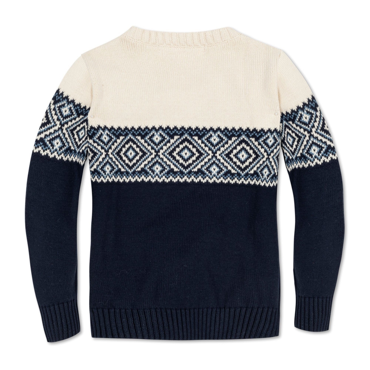 Hope & Henry Baby Boys Organic Long Sleeve Intarsia Crew Neck Pullover Sweater with Buttons