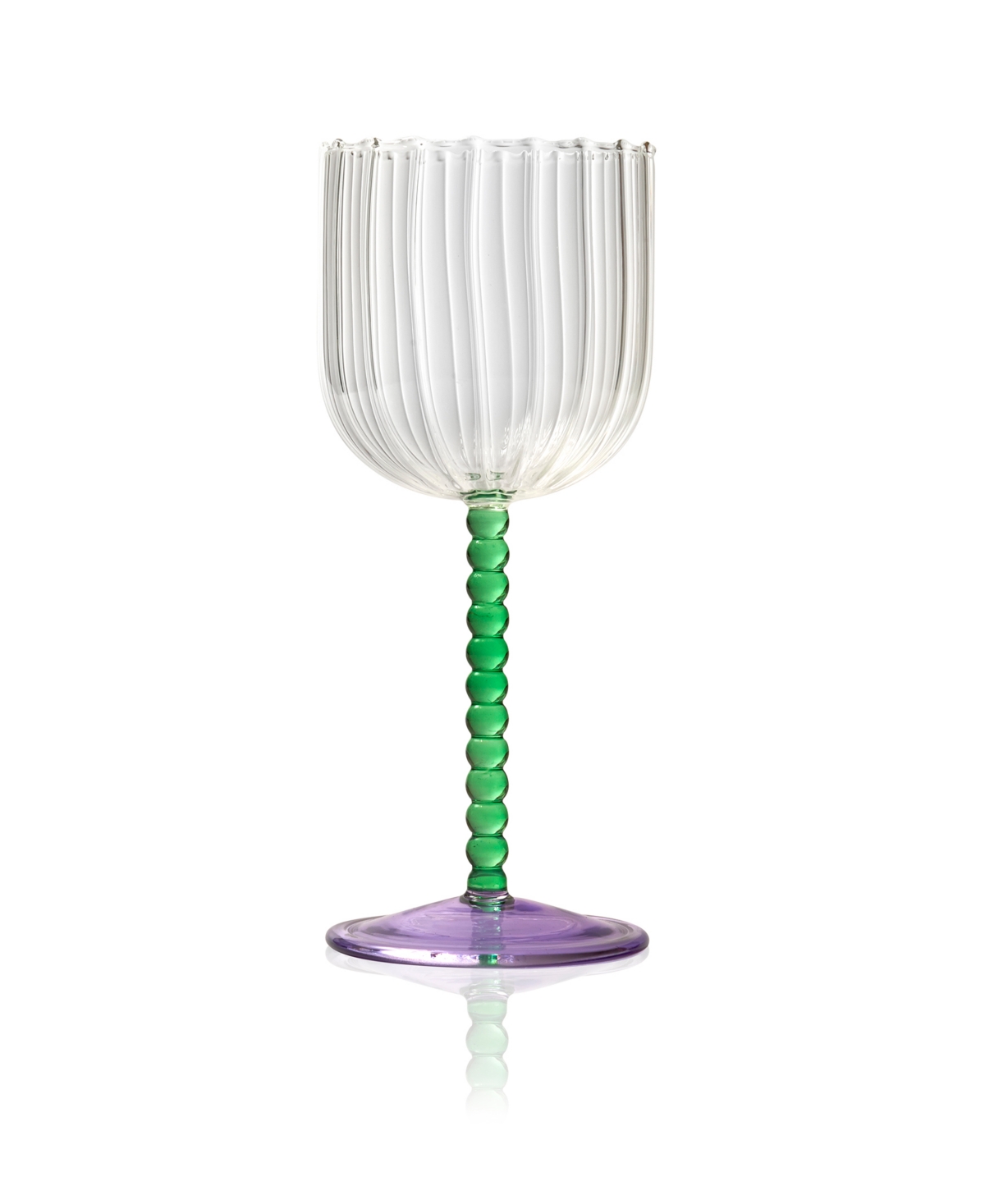 Qualia Glass Mardi Gras All Purpose Wine Glasses, Set Of 4 In Multi Colour