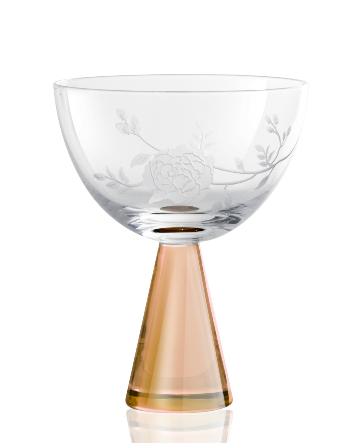 Qualia Glass Peony Coupes, Set Of 2 In Amber