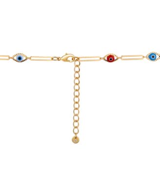 Multi Color Evil Eye Paperclip Necklace