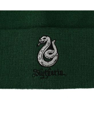 Мужская вязаная шапочка-бини Слизеринская змея Гарри Поттера зеленого цвета с манжетами 3190₽