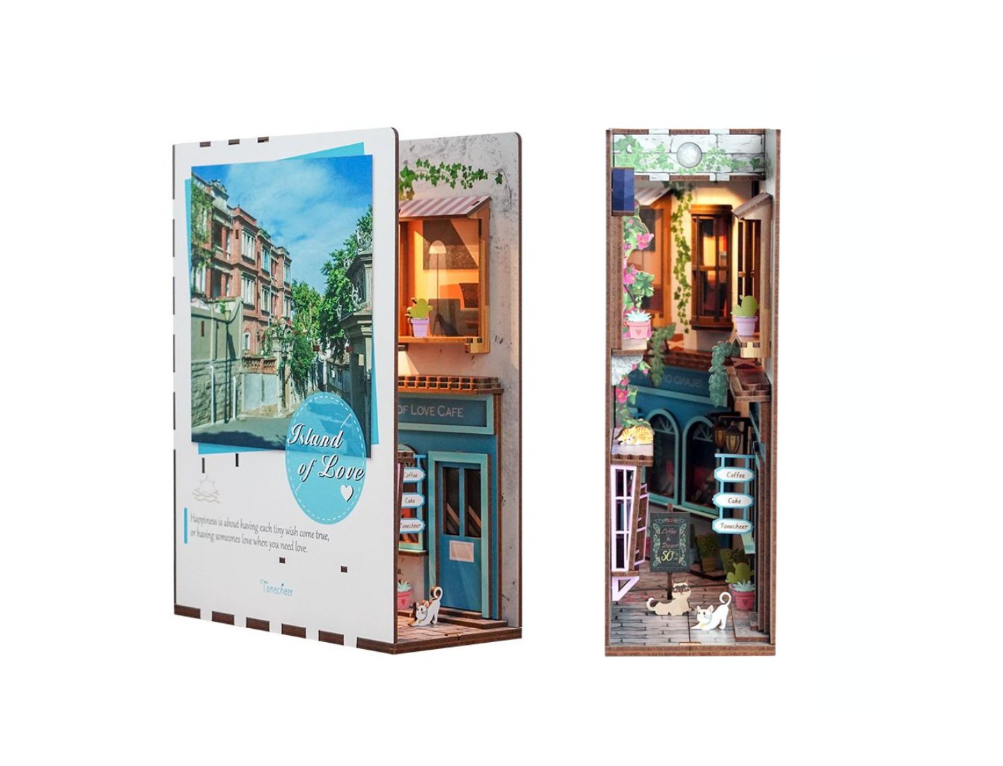 Детские конструкторы Flash Popup Island of Love 83-Piece Book Nook Kit, Ages 14+, цвет: Лаймовый — фото 4
