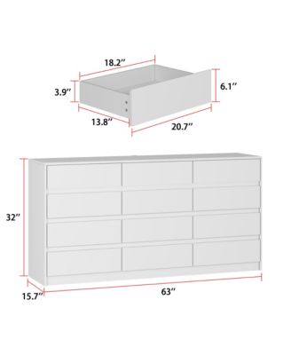 1Pc Particle Board 12-Drawer, Elegant Chest of Drawers