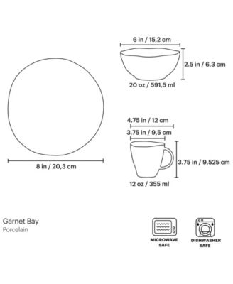 Garnet Bay 12 Pc. Dessert Set, Service for 4