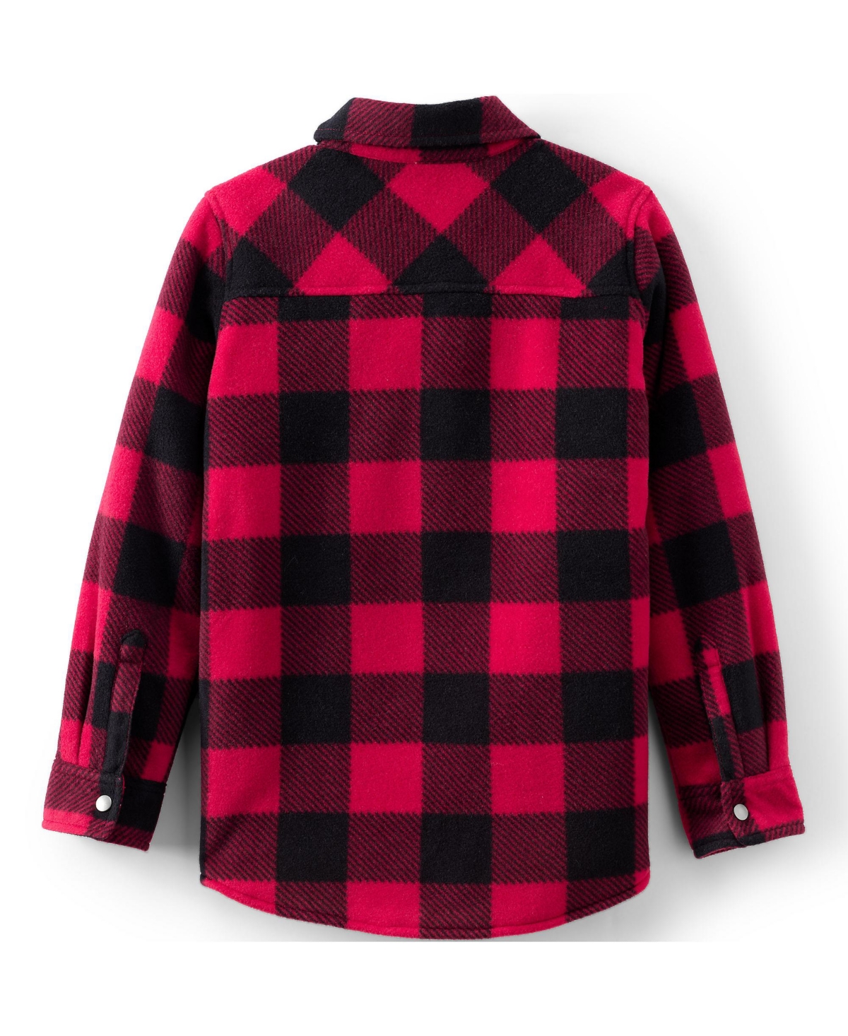 Lands' End Girls Flannel Shacket -black buffalo plaid