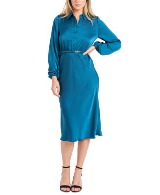 Sam Edelman - Women's Satin Belted Shirtdress