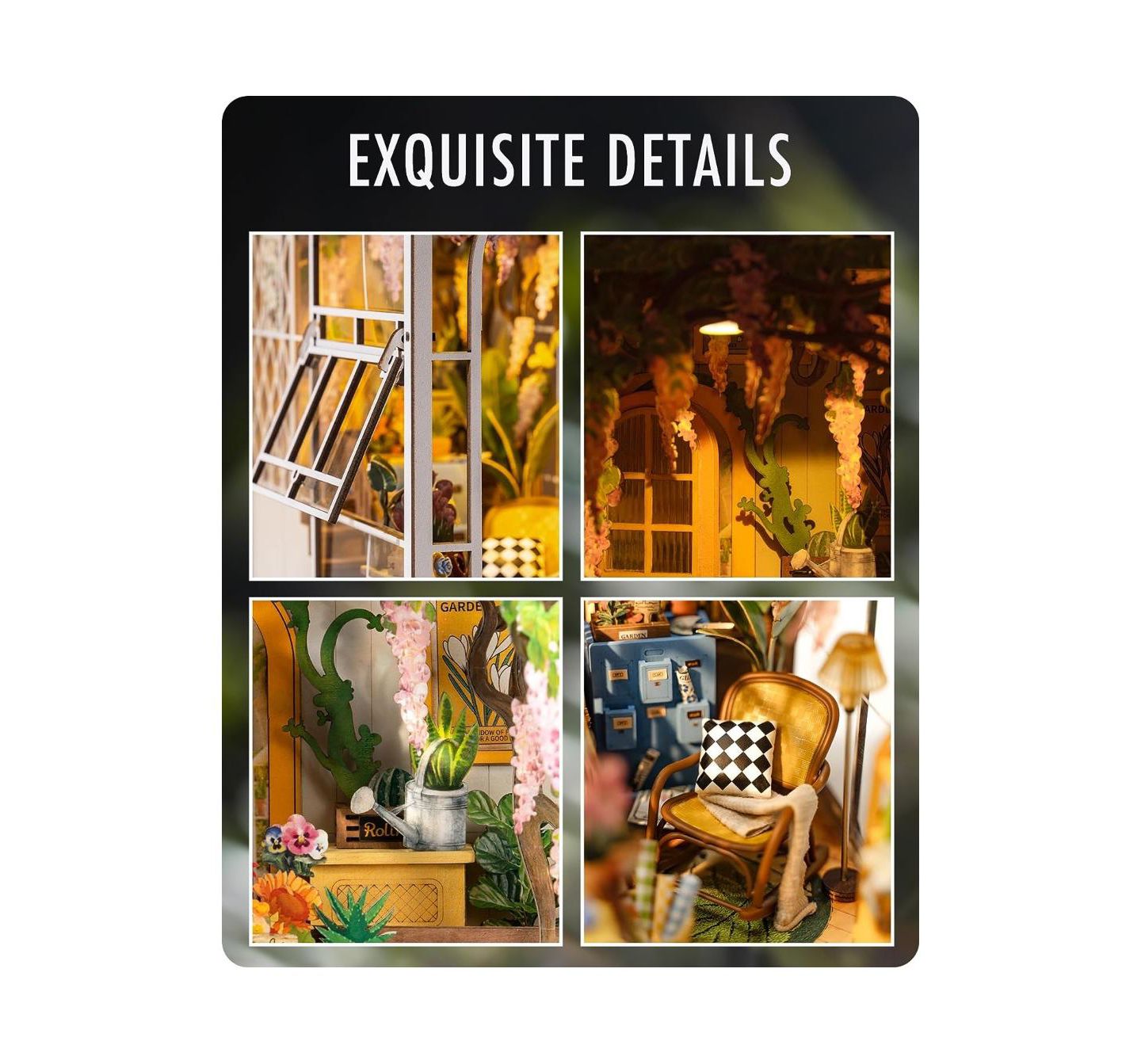Детские конструкторы Flash Popup Flower House Book Nook Kit 176-Piece Puzzle, Ages 14 & Up, цвет: Белый — фото 2