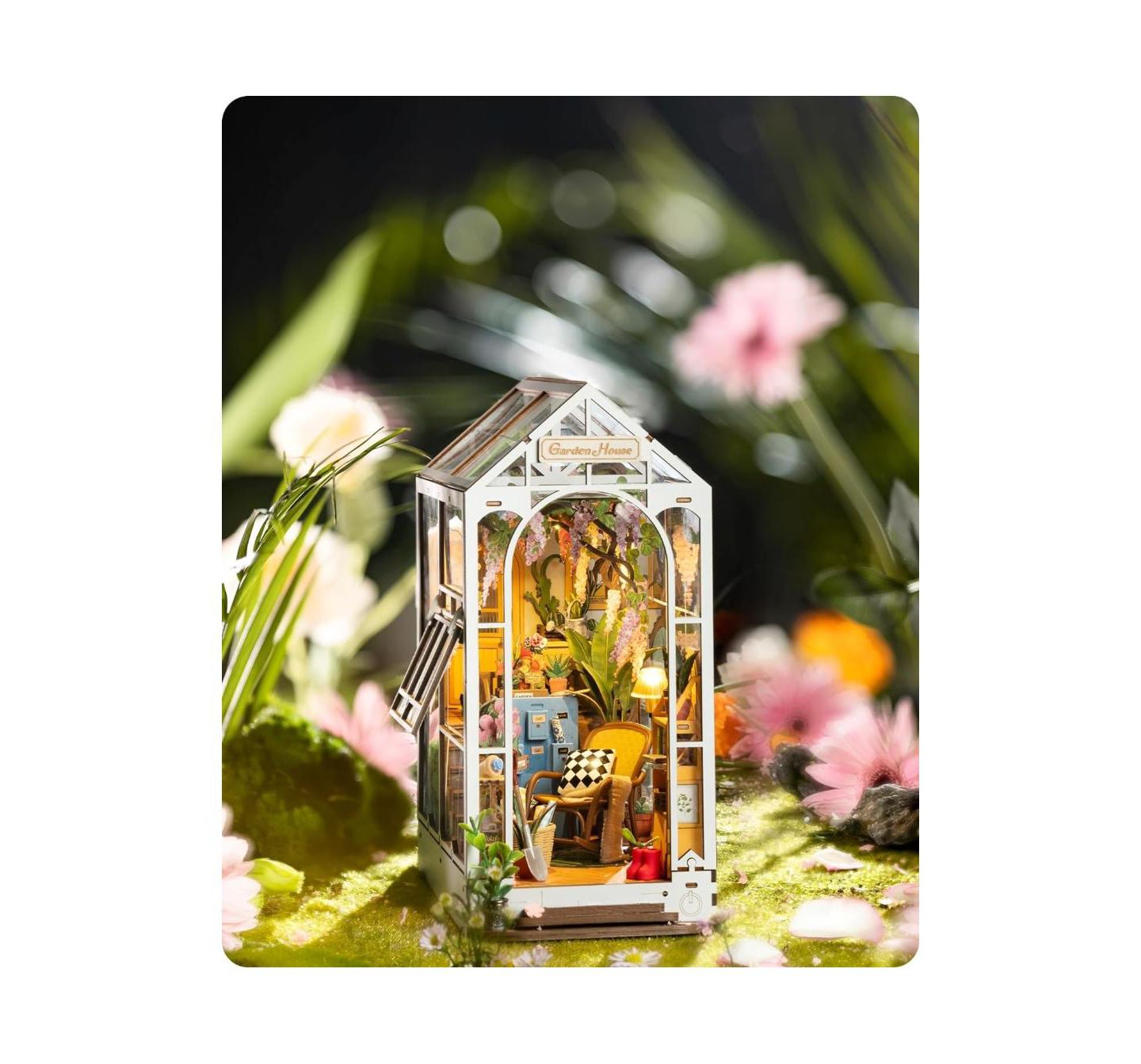 Детские конструкторы Flash Popup Flower House Book Nook Kit 176-Piece Puzzle, Ages 14 & Up, цвет: Белый — фото 5