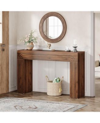 55-Inch Farmhouse Console Table, Wood Sofa Table Behind The Couch, Modern Entryway Table Accent Table for Living Room, Hallway, Foyer