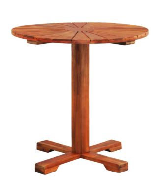 Bistro Table 27.6"x27.6" Solid Acacia Wood