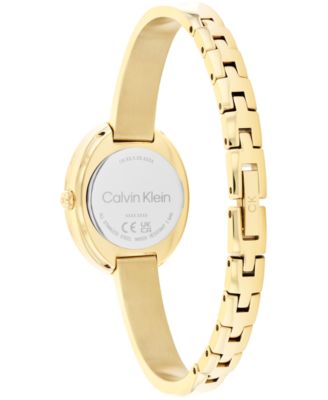Women Twisted Bezel Gold-tone Stainless Steel Bracelet Watch 24mm
