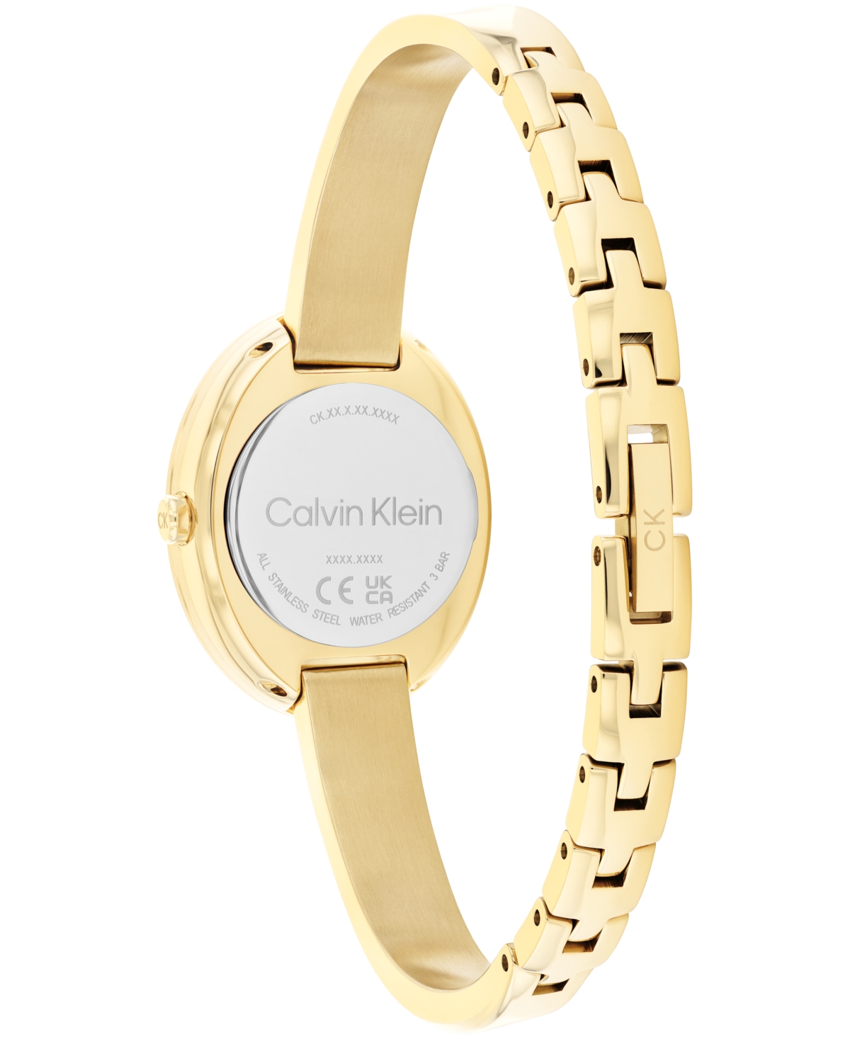 Calvin Klein Women Twisted Bezel Gold-tone Stainless Steel Bracelet Watch 24mm In Gold