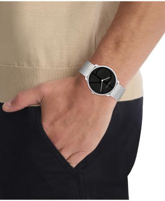 Unisex Iconic Silver Stainless Steel Mesh Bracelet Watch 40mm