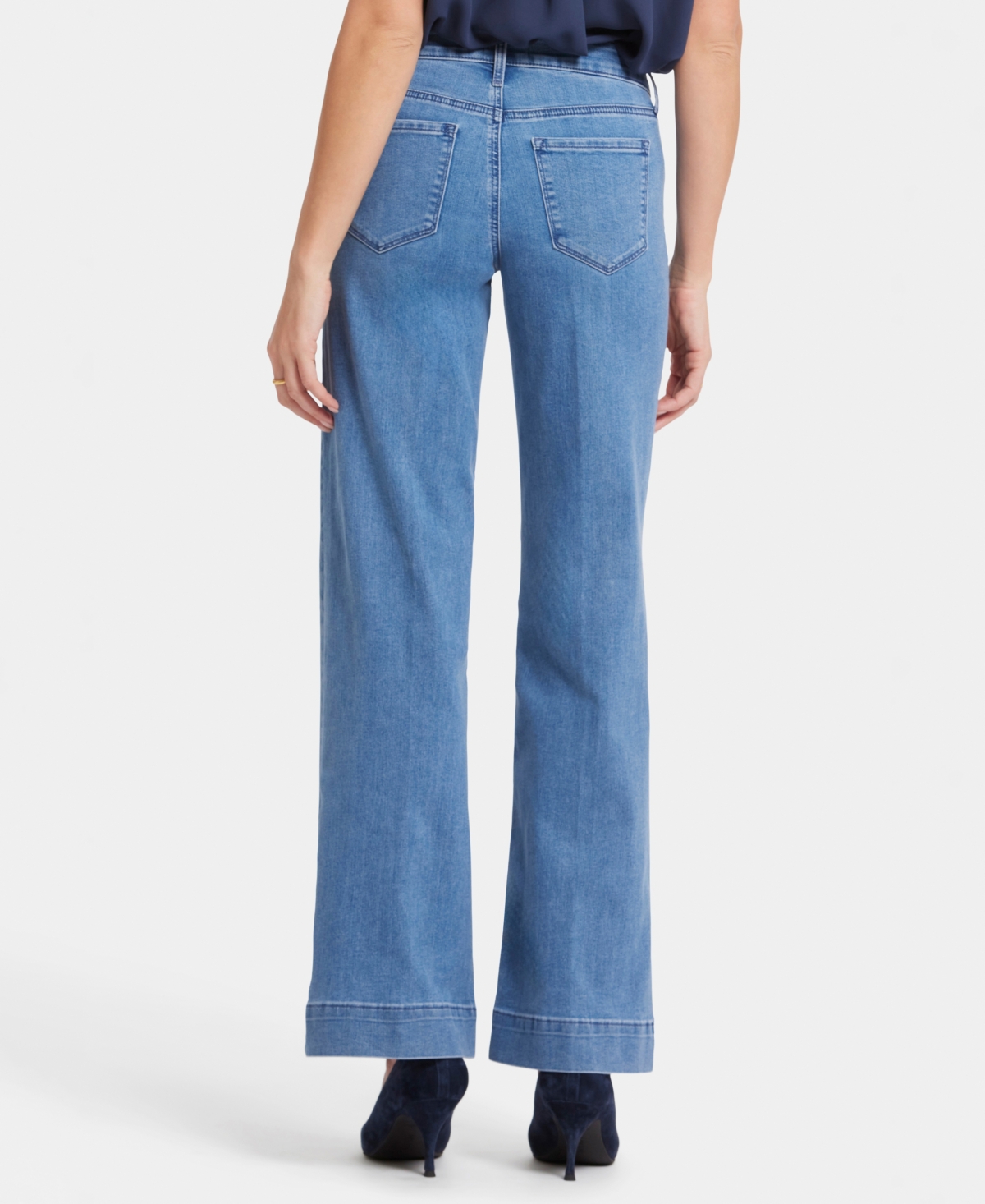 Nydj Teresa Trouser Womens Pocket Denim Wide Leg Jeans In Everly