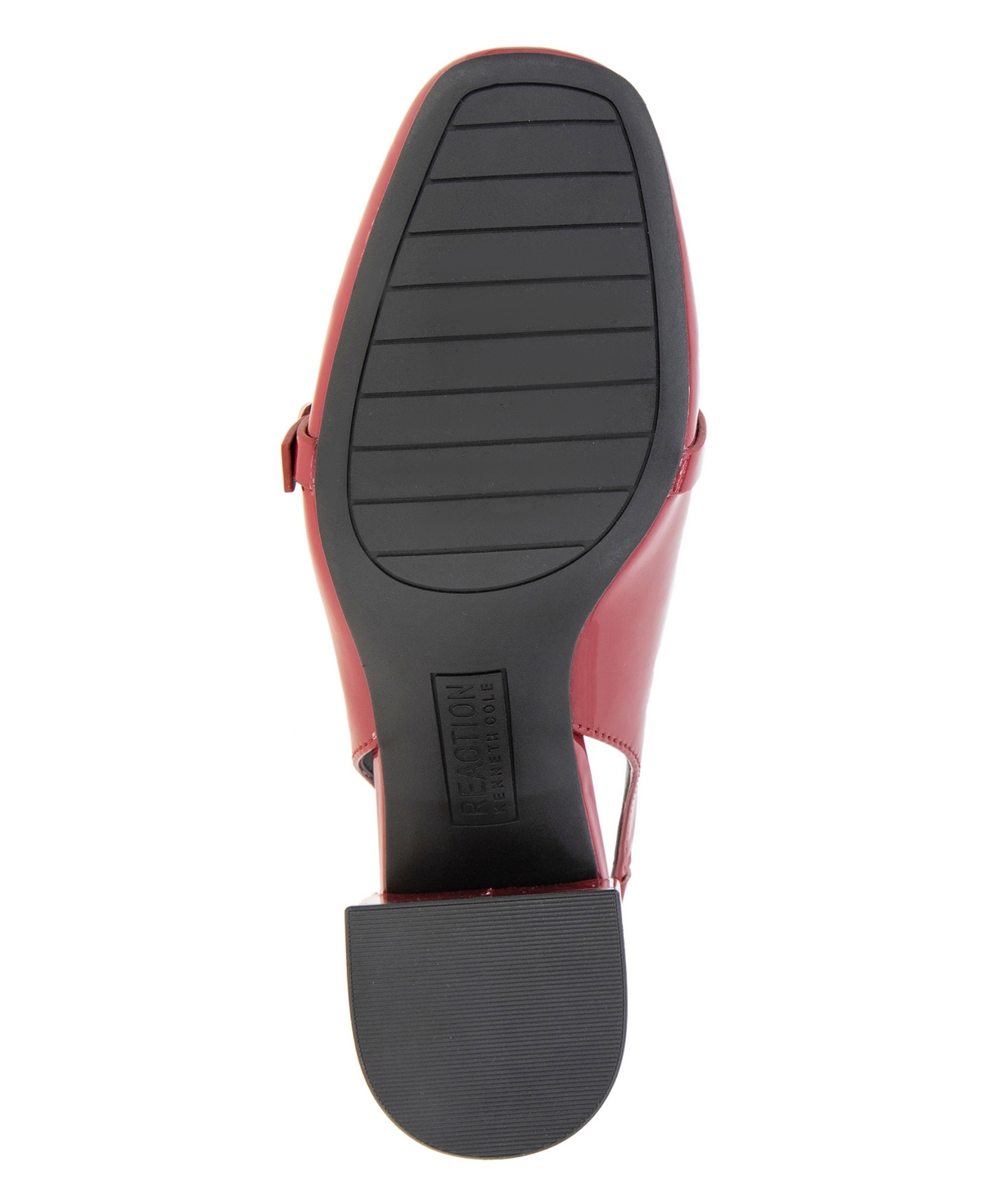 Kenneth Cole Reaction Lindy Womens Block Heel Man Made Slingback Heels In Black Patent