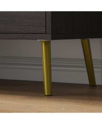 Black Wood Dresser Chest of Drawer With 6 Drawers