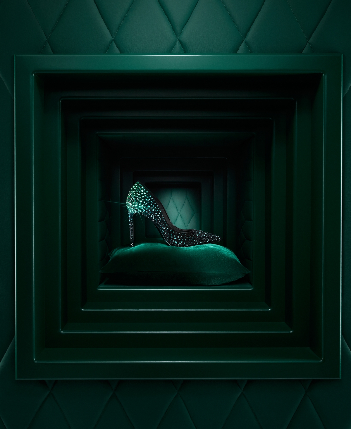 Aldo x Wicked Women's Thegreenelixir Pointed-Toe Rhinestone Pumps -Dark Green Ombre Rhinstone