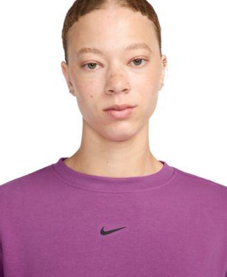 Женская французская махровая толстовка Nike Dri-FIT One с круглым вырезом горловины